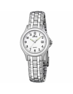 Reloj Mujer Acero Lotus 15151/A Clásico Esfera Blanca