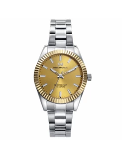Reloj Mujer Acero Mark Maddox Esfera Y Bisel Amarillo