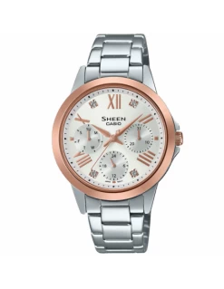 Reloj Mujer Casio. Acero IP Oro. Mujer. Esfera Plata.