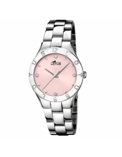 Reloj Mujer Lotus. Acero. Esfera Rosa.