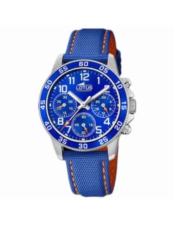 Reloj Niño Acero Lotus Cronógrafo Correa Azul Esfera Azul