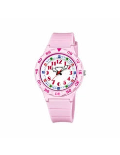 Reloj Niño-Niña Calypso Caja Y Correa Rosa Esfera Blanca