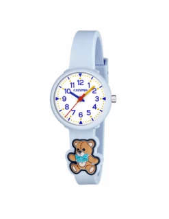 Reloj Niño-Niña Calypso K5844/6 Caja Y Correa Azul Con Osito Y Esfera Blanca