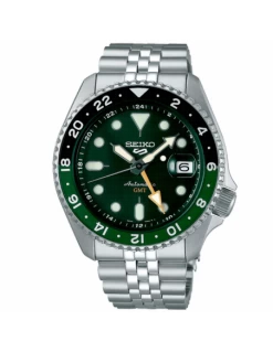 SSK035K1 Reloj Hombre Acero Seiko 5 Sport GMT. Esfera Verde.