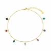 Tobillera Plata Chapada Lucía Martín Cadena Con Estrellas Piedras Natural -Tienda De Joyería De Moda tobillera plata chapada lucia martin cadena con estrellas piedras natural